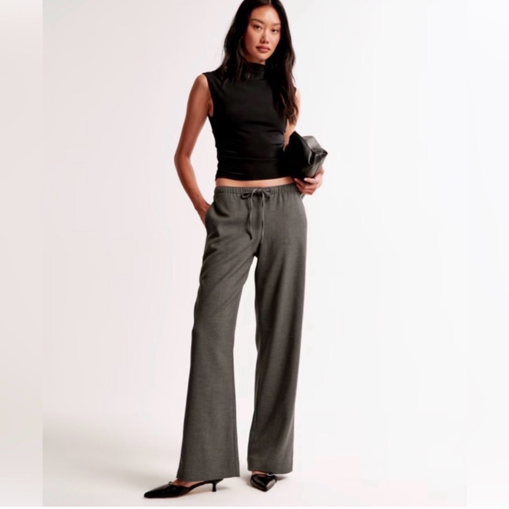 Abercrombie & Fitch Charcoal Wide Leg Pants